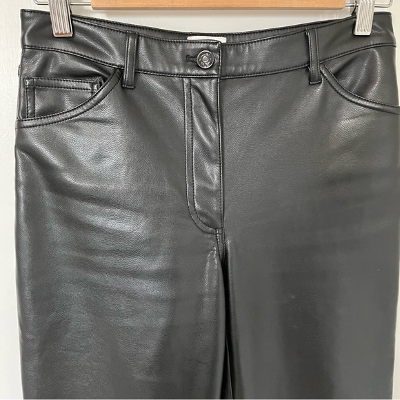 Aritzia Wilfred Free Valerie Straight Leg Vegan Leather Pants Black size 0 - Picture 8 of 16